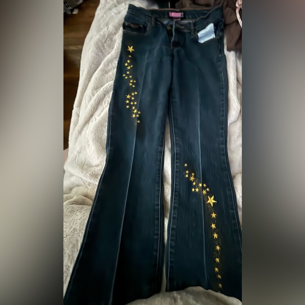 Bubblegum jeans embroidered stars, size 7/8